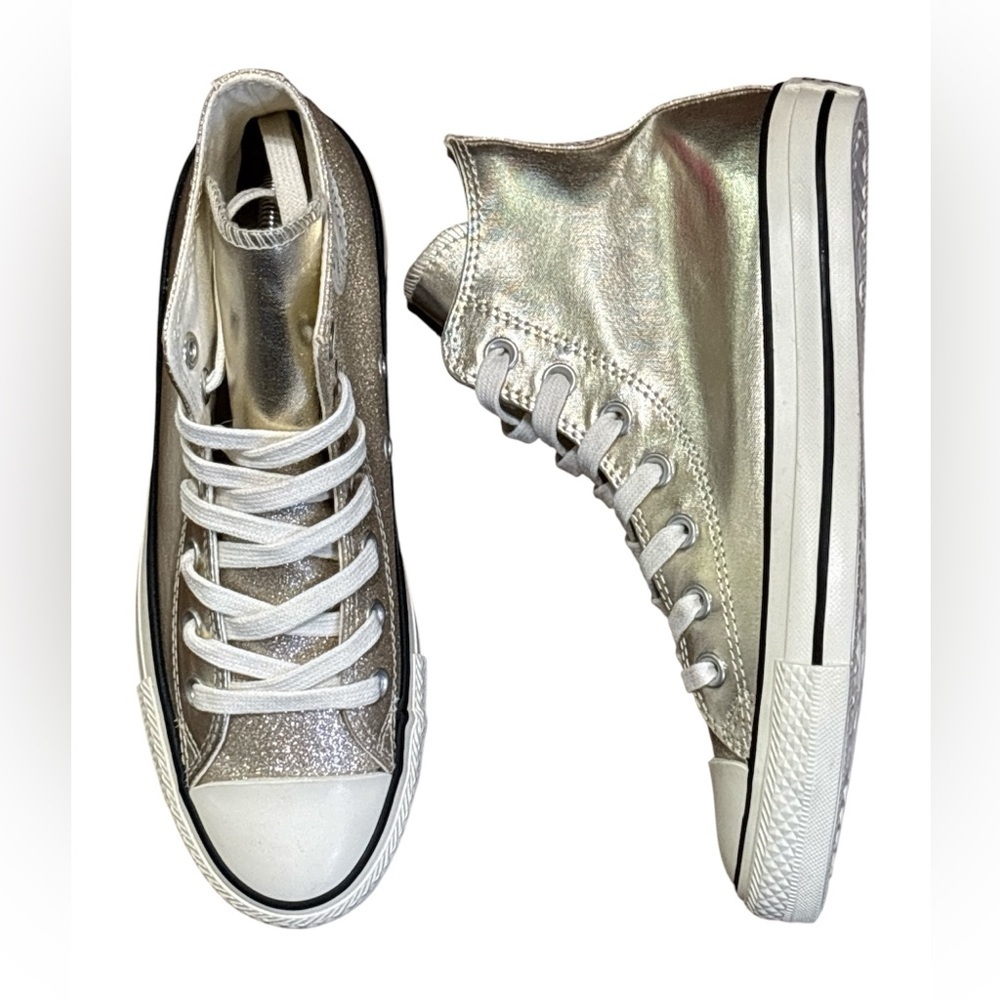 Converse Chuck Taylor All Star Gold Glitter High Top Sneakers Women’s